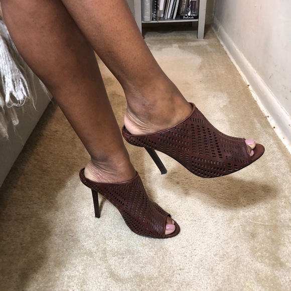 Dark Brown Elizabeth & James Mules - Picture 4 of 6